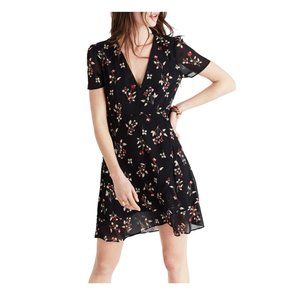 Madewell Posy Floral Ruffle V-Neck Dress Size 10